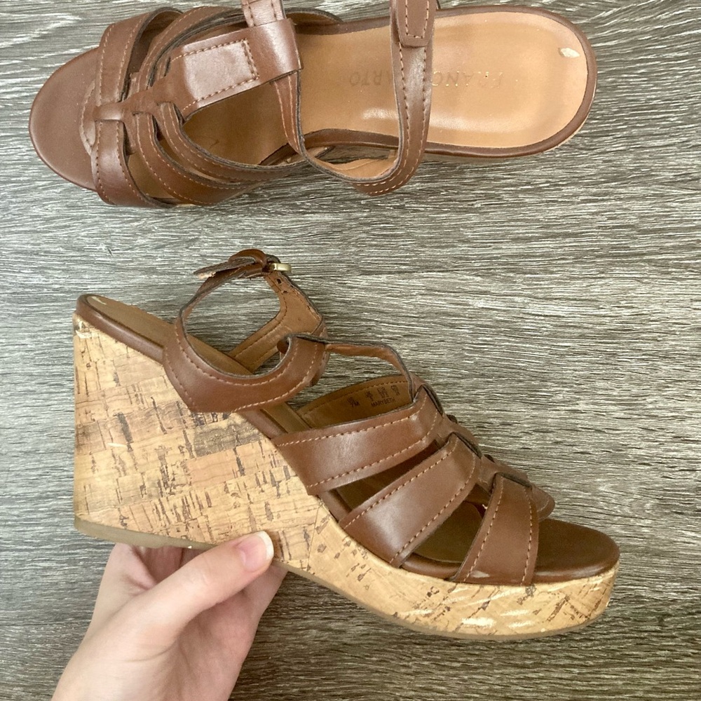 Franco Sarto brown wedge sandals size 7 - Picture 4 of 5